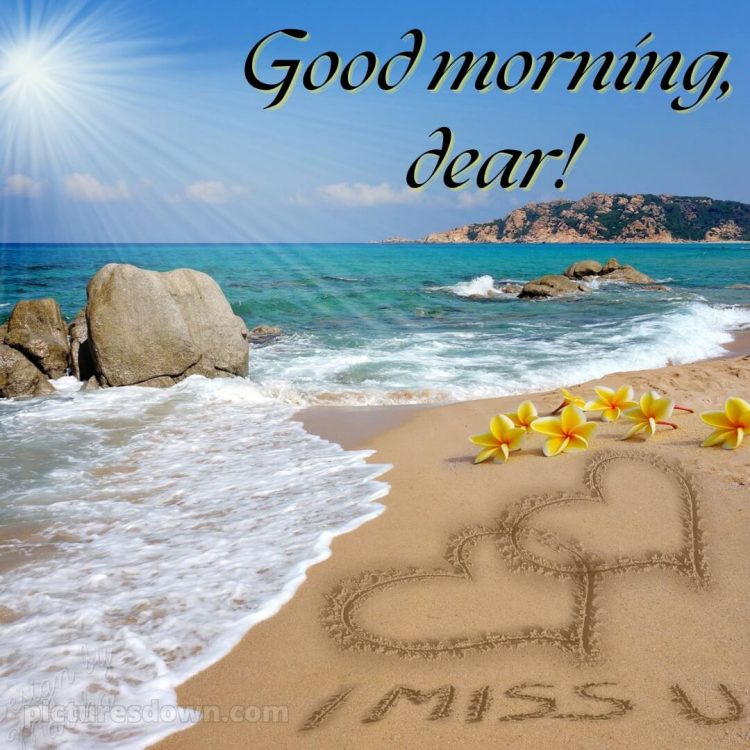 Romantic good morning dear picture sea free download