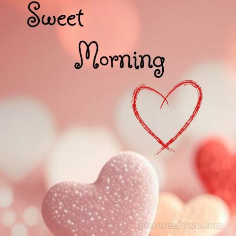 Romantic good morning message picture pink heart free download