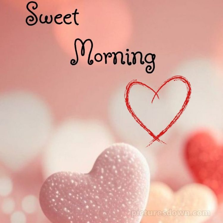 Romantic good morning message picture pink heart free download