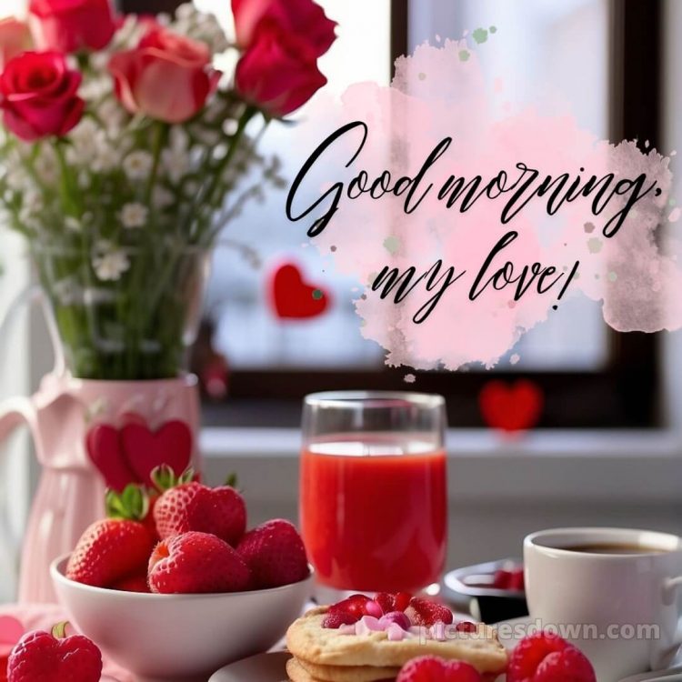 Romantic good morning message for her picture strawberries free download