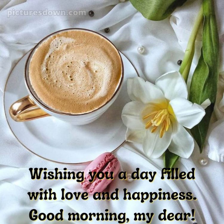 Romantic good morning messages picture flower and coffee free download