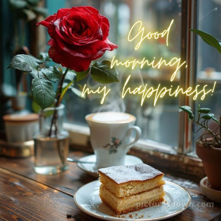 Romantic good morning sweetheart picture red rose free download