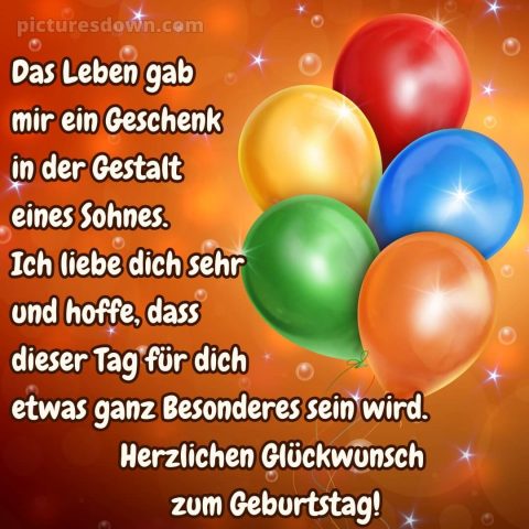 Alles gute zum geburtstag mein sohn bilder bild Luftballons kostenlos