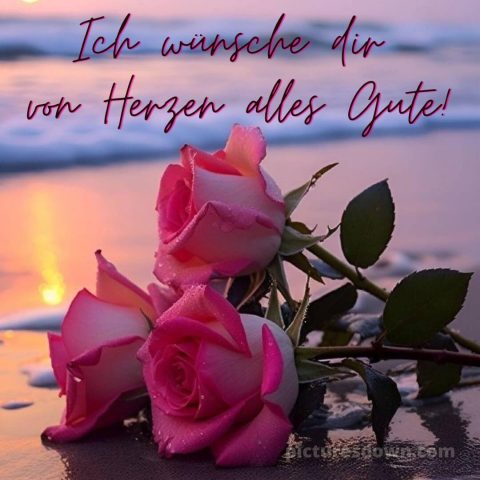 Das wünsche ich dir von Herzen bild rosa Blumen kostenlos
