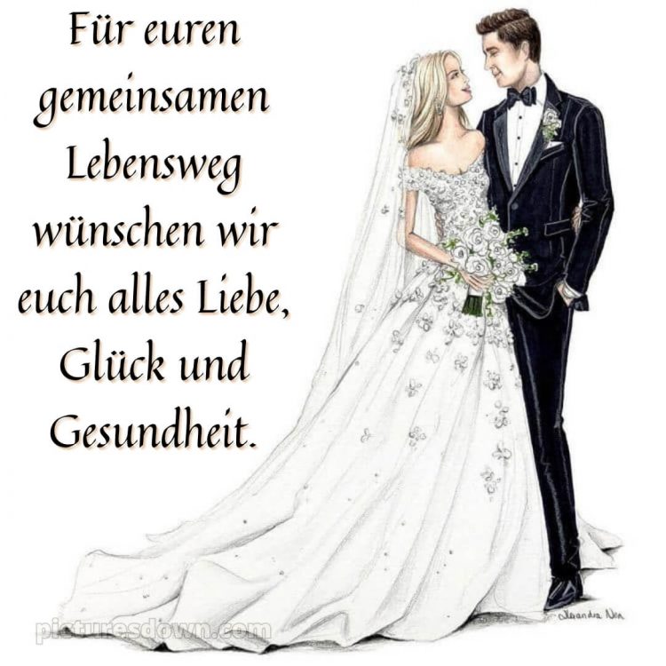 Glückwünsche zur hochzeit modern bild Braut und Bräutigam kostenlos