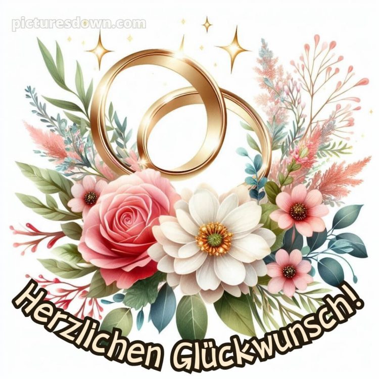 Glückwünsche zur hochzeit modern bild Blumen kostenlos