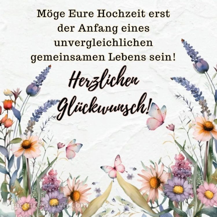 Glückwünsche zur hochzeit modern bild Schmetterlinge kostenlos