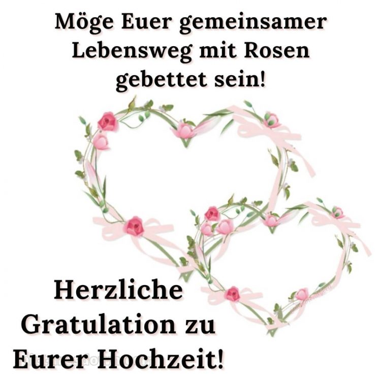 Glückwünsche zur hochzeit modern bild zwei Herzen kostenlos