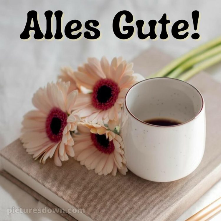 Ich wünsche dir alles gute bild drei Blumen kostenlos