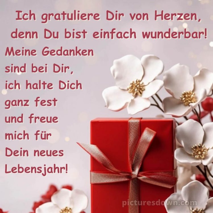 Ich wünsche dir alles gute zum geburtstag bild Geschenk und Blumen kostenlos