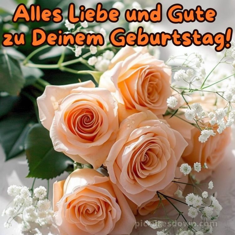 Ich wünsche dir alles gute zum geburtstag bild Rosen kostenlos