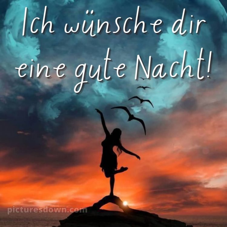 Ich wünsche dir eine gute nacht bild Mädchen und Himmel kostenlos