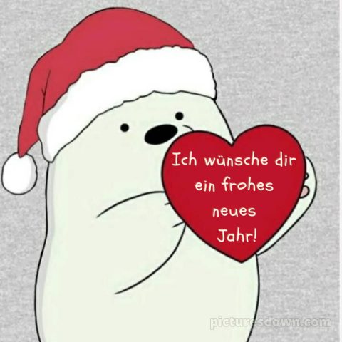 Ich wünsche dir einen guten Rutsch ins neue Jahr bild Bär kostenlos