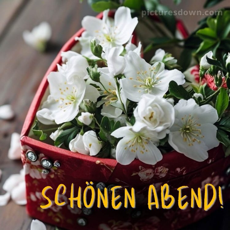 Ich wünsche dir einen schönen abend bild weiße Blumen kostenlos