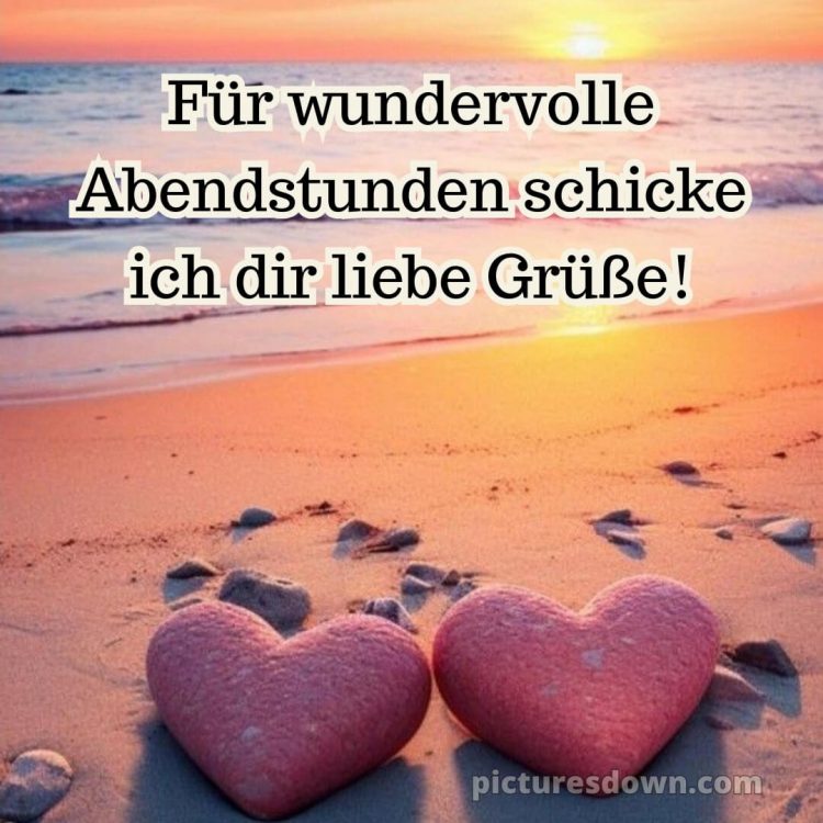 Ich wünsche dir einen schönen abend und später eine gute nacht herz bild Strand kostenlos