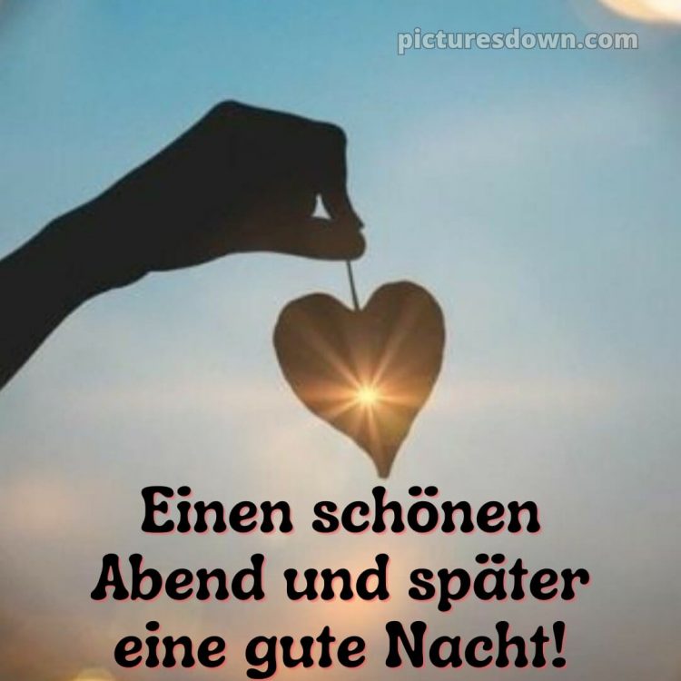 Ich wünsche dir einen schönen abend und später eine gute nacht herz bild Blatt kostenlos