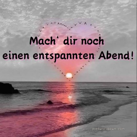 Ich wünsche dir einen schönen abend und später eine gute nacht herz bild Meer kostenlos