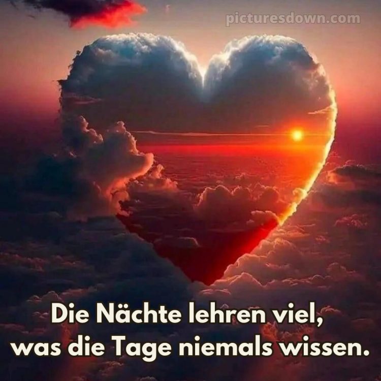 Ich wünsche dir einen schönen abend und später eine gute nacht herz bild Wolken kostenlos