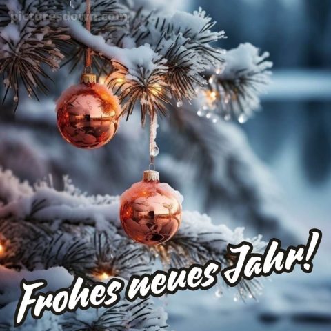 Ich wünsche dir für das neue Jahr bild Weihnachtsbaum im Schnee kostenlos