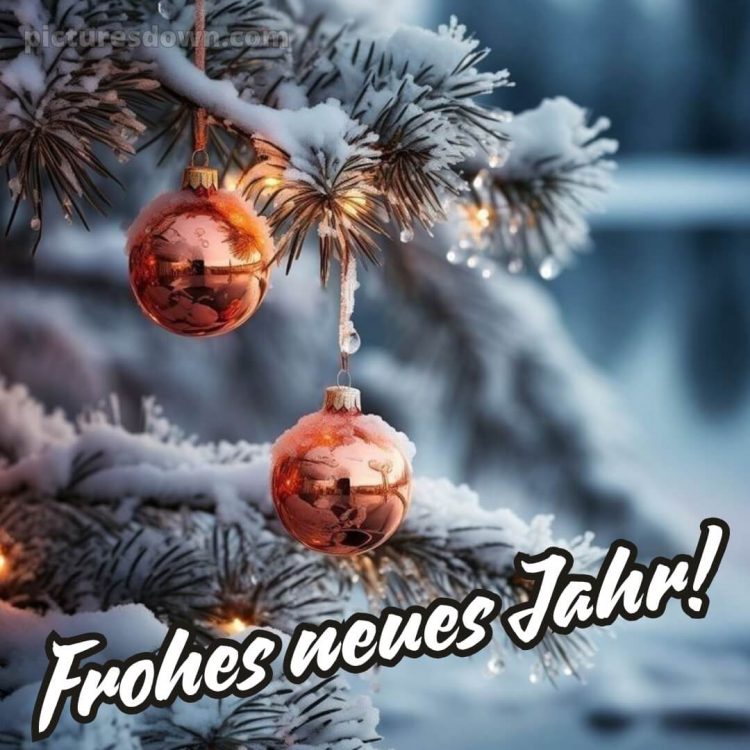 Ich wünsche dir für das neue Jahr bild Weihnachtsbaum im Schnee kostenlos