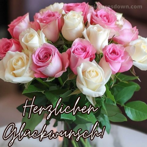 Ich wünsche dir von herzen alles gute zum geburtstag bild Rosenstrauß kostenlos