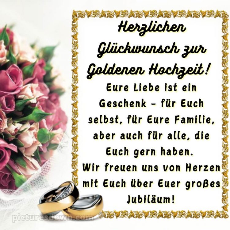 Moderne glückwünsche zur goldenen hochzeit bild Blumenstrauß kostenlos