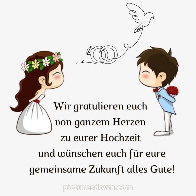 Originelle glückwünsche zur hochzeit bild süßes Brautpaar kostenlos