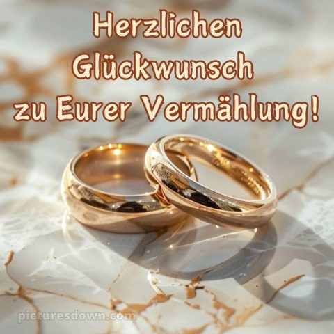 Glückwünsche hochzeit bild glänzende Ringe kostenlos
