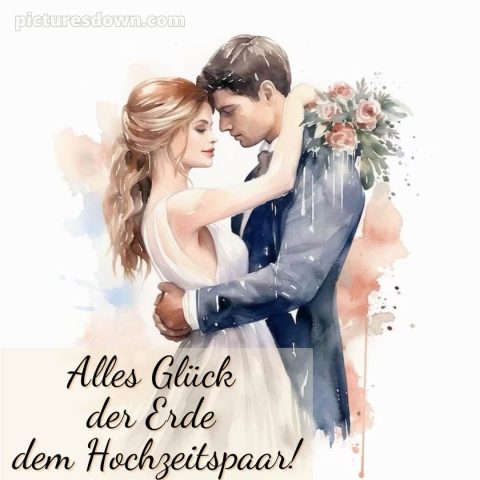 Glückwünsche hochzeit bild junges Ehepaar kostenlos