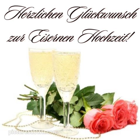 Glückwünsche zur Eisernen Hochzeit bild Sekt kostenlos