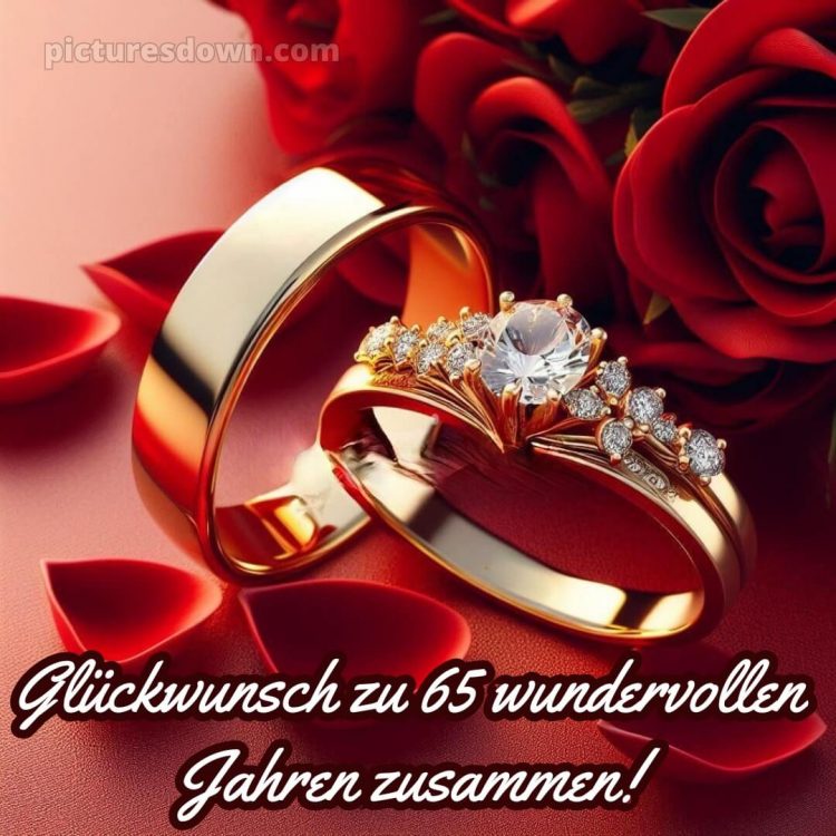 Glückwünsche zur Eisernen Hochzeit bild Ringe kostenlos