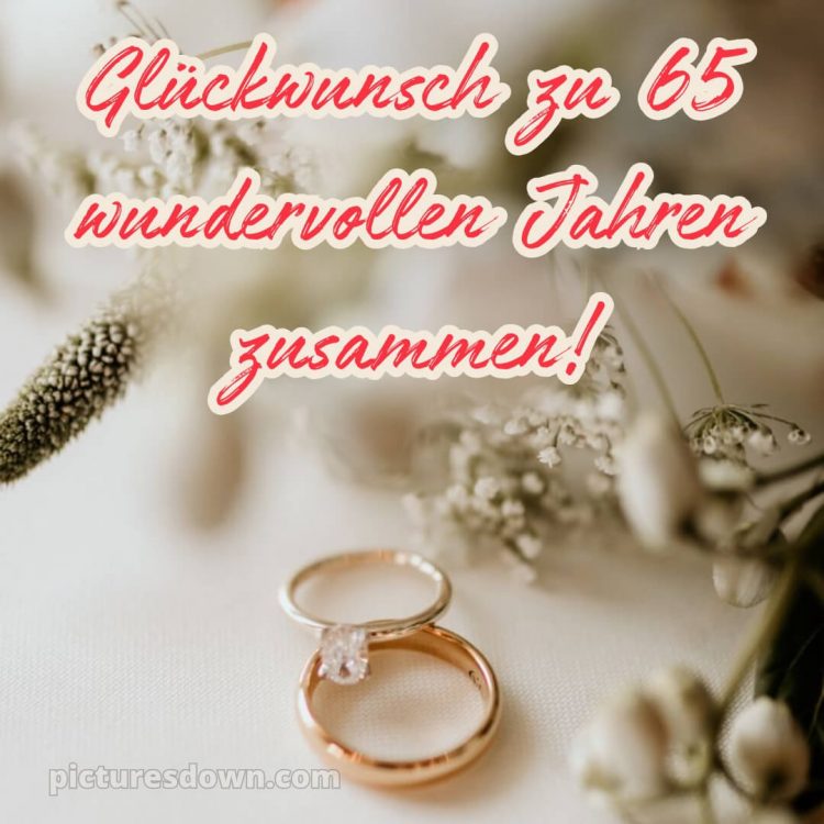 Glückwünsche zur Eisernen Hochzeit bild zwei Ringe kostenlos