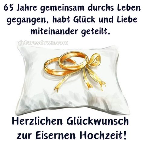 Glückwünsche zur Eisernen Hochzeit bild Kissen kostenlos