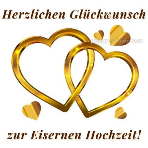 Glückwünsche zur Eisernen Hochzeit bild zwei Herzen kostenlos