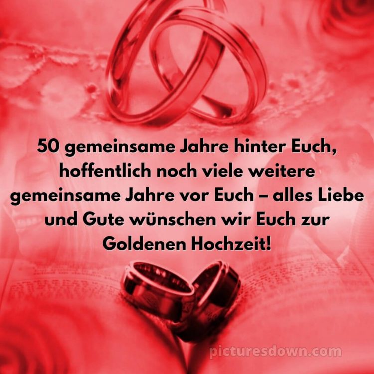 Glückwünsche zur Goldenen Hochzeit bild zwei Ringe kostenlos