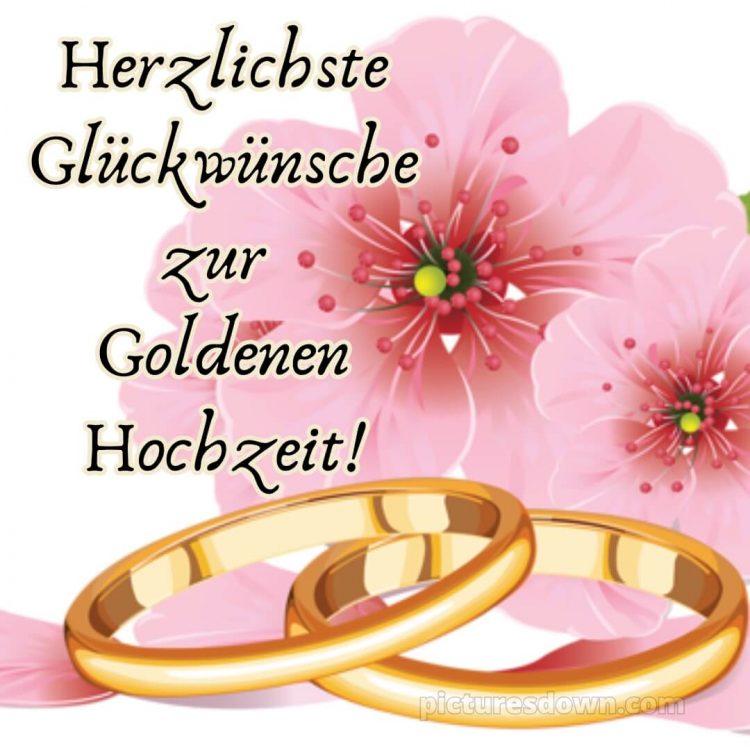 Glückwünsche zur Goldenen Hochzeit bild Blume kostenlos