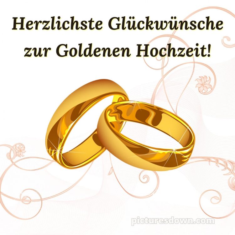 Glückwünsche zur Goldenen Hochzeit bild Goldringe kostenlos