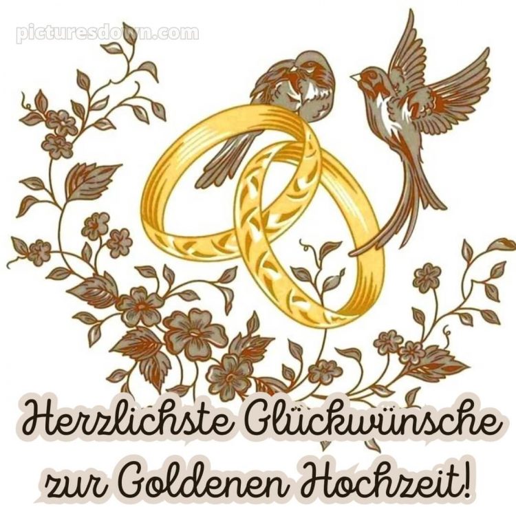 Glückwünsche zur Goldenen Hochzeit bild Vögel kostenlos