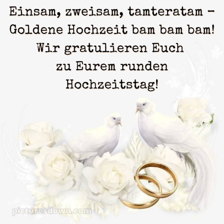 Glückwünsche zur Goldenen Hochzeit bild Tauben kostenlos