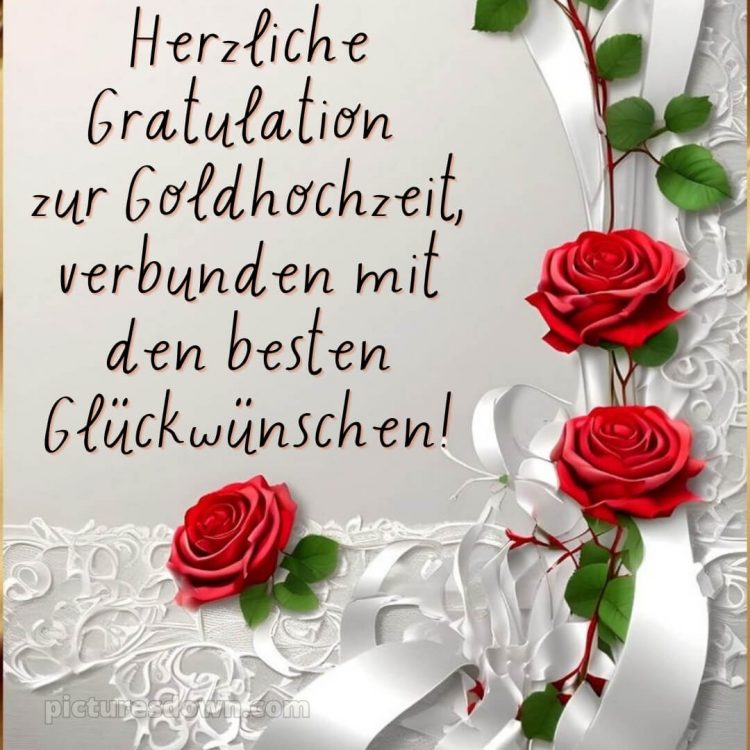 Glückwünsche zur goldenen hochzeit kostenlos bild drei Rosen kostenlos