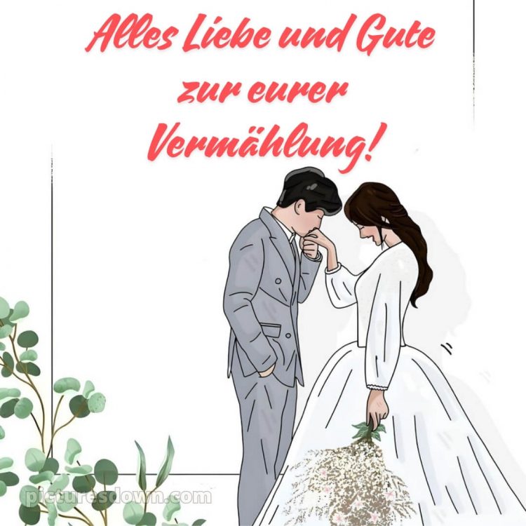 Glückwünsche zur hochzeit karte bild Kuss kostenlos