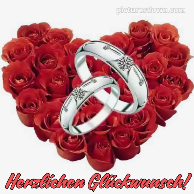 Glückwünsche zur hochzeit kurz bild Rosenherz kostenlos