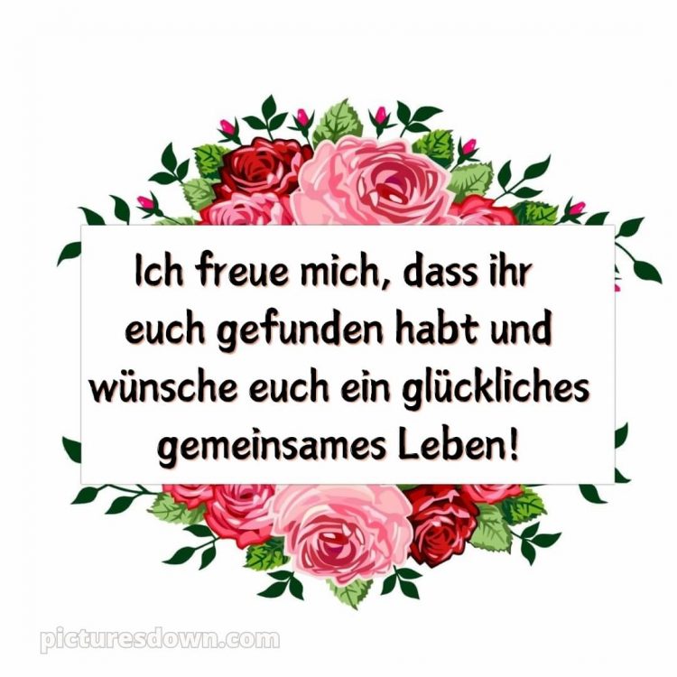 Glückwünsche zur hochzeit mit kind modern bild rosa Blumen kostenlos