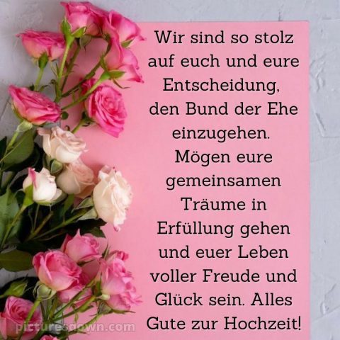 Glückwünsche zur hochzeit sohn und schwiegertochter bild Rosen kostenlos