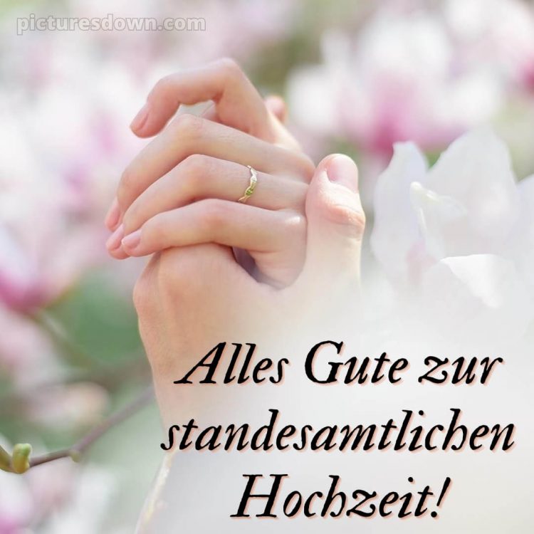 Glückwünsche zur standesamtlichen hochzeit bild Hand in Hand kostenlos