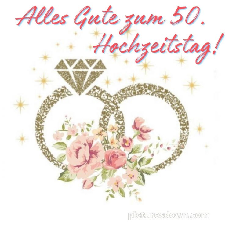 Goldene hochzeit glückwünsche bild zwei Ringe kostenlos