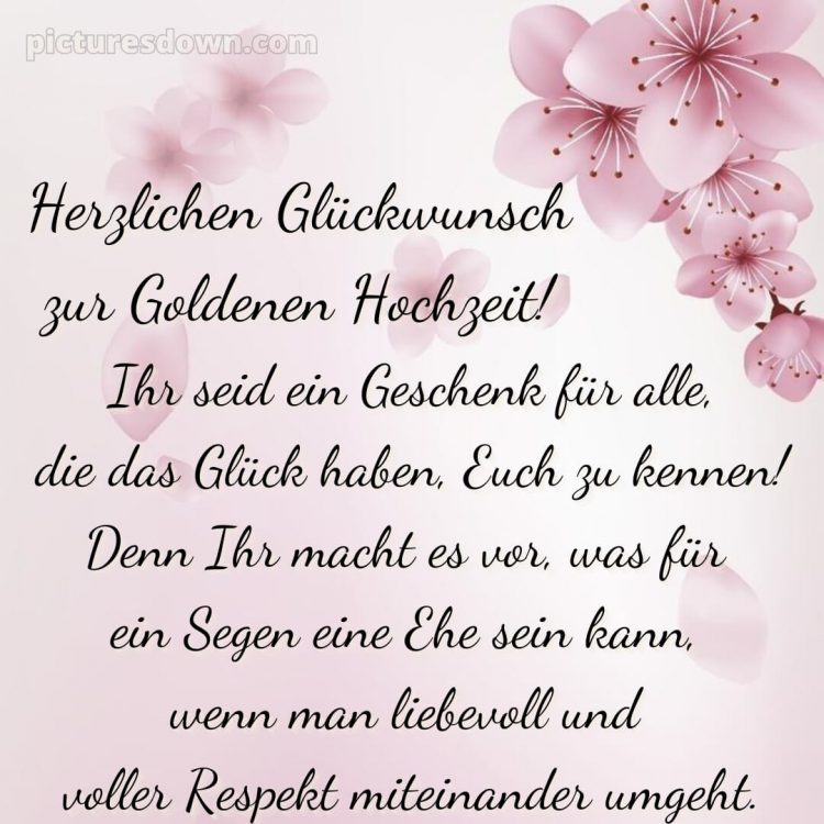 Goldene hochzeit glückwünsche kurz bild rosa Blumen kostenlos