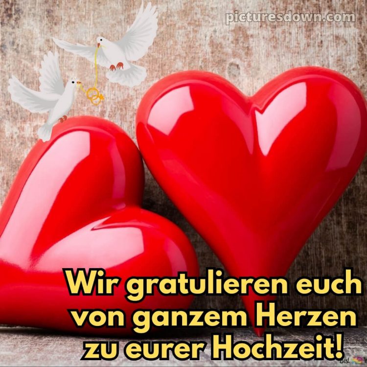 Hochzeitskarte originelle glückwünsche zur hochzeit bild zwei Herzen kostenlos