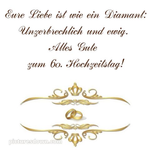 Kurze sprüche 60 hochzeitstag glückwünsche diamanthochzeit diamantene hochzeit bild zwei Ringe kostenlos