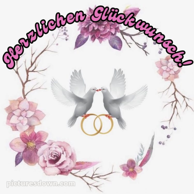 Originelle glückwünsche zur hochzeit kurz bild zwei Tauben kostenlos
